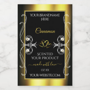 Glamourous Diamonds Black Gold Decor Product Label