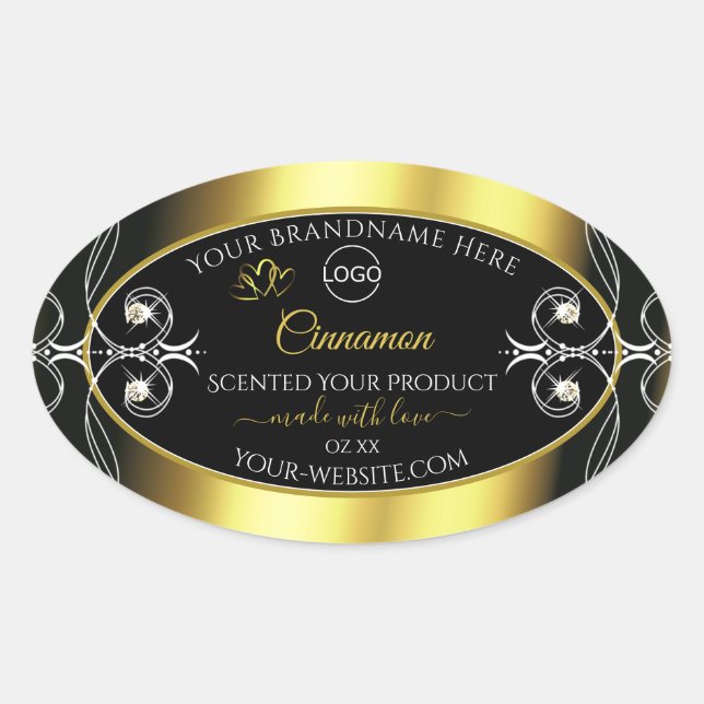 Glamourous Diamonds Black Gold Product Labels Logo (Front)