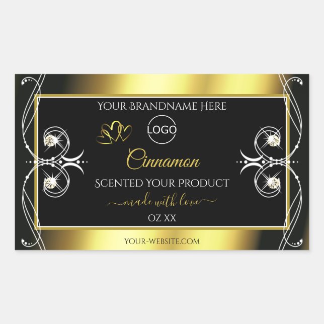 Glamourous Diamonds Black Gold Product Labels Logo (Front)