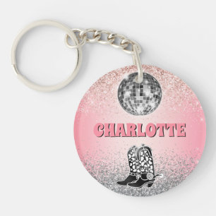 Glamourous Disco Retro Theme Custom Keychain