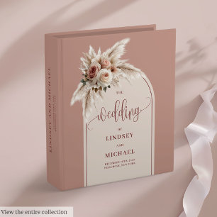 Glamourous Dusty Pink Pampas Floral Wedding Binder