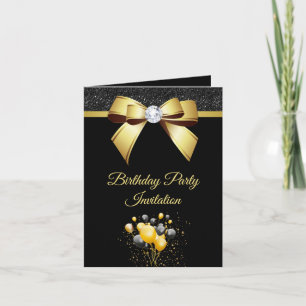 Glamourous Elegance Birthday Party Invitation