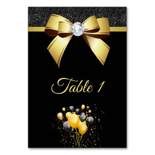 Glamourous Elegance Birthday Party Table Number