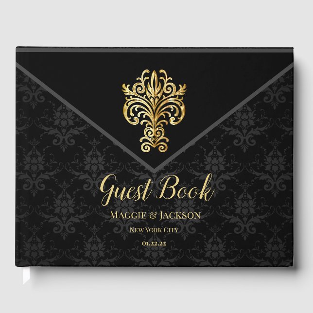 Glamourous Evening Wedding Guest Book (Front)