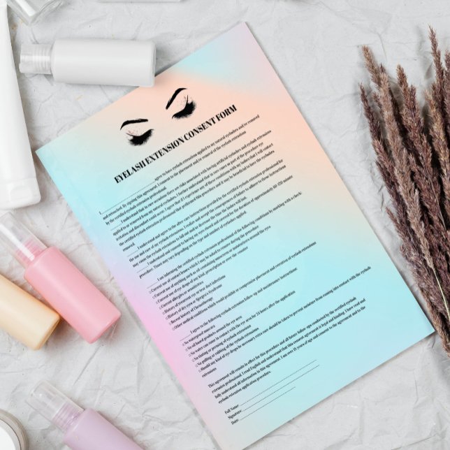 Glamourous EYELASH EXTENSION CONSENT FORM Flyer (Creator Uploaded)