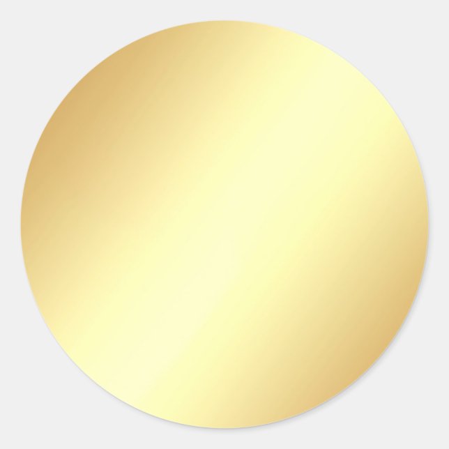 Glamourous Faux Gold Blank Elegant Template  Classic Round Sticker (Front)