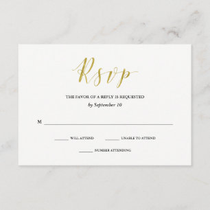 Glamourous Faux Gold Classic Wedding RSVP