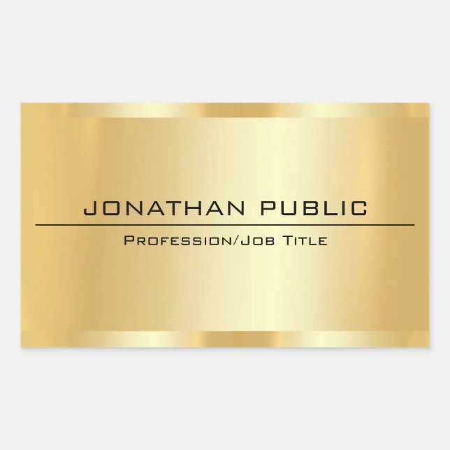 Glamourous Faux Gold Metallic Look Modern Design Sticker (Front)