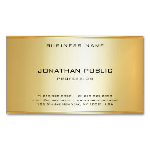 Glamourous Faux Gold Modern Elegant Simple Magnetic Business Card