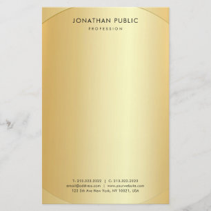 Glamourous Faux Gold Modern Minimalist Template Stationery