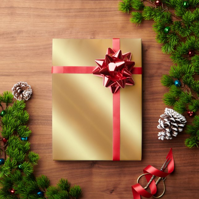 Glamourous Faux Gold Simple Merry Christmas Gift Wrapping Paper (Holiday Gift)