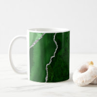 Glamourous Forest Green Marble Chic Silver Glitter