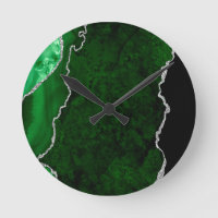 Glamourous Forest Green Marble Chic Silver Glitter