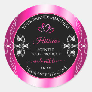 Glamourous Girly Pink Product Labels Diamonds Blac