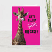 Glamourous Girraffe Sassy at 60 Birthday Card