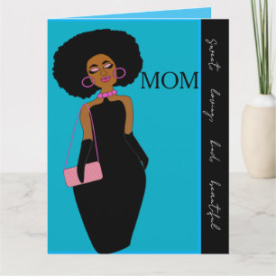 Glamourous Glam African American Mother Birthday Card