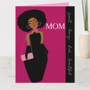 Glamourous Glam African American Mother Birthday Card