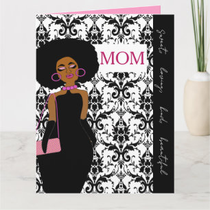 Glamourous Glam African American Mother Birthday Card