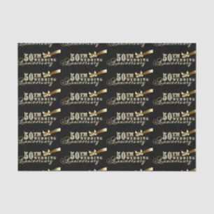 Glamourous Glitter 50th Wedding Anniversary Patter Tissue Paper