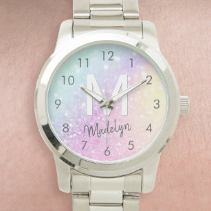 Glamourous Glitter Holograph Monogrammed Pretty Watch