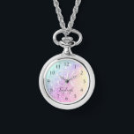 Glamourous Glitter Holograph Monogrammed Pretty Watch<br><div class="desc">Easily personalize this elegant colourful bokeh glitter pattern with your custom name and/or monogram.</div>