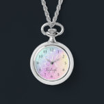Glamourous Glitter Holograph Monogrammed Pretty Watch<br><div class="desc">Easily personalize this elegant colourful bokeh glitter pattern with your custom name and/or monogram.</div>