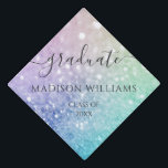 Glamourous Glitter Holograph Pretty Personalized Graduation Cap Topper<br><div class="desc">Easily personalize this elegant colourful bokeh glitter pattern with your custom name and/or monogram.</div>