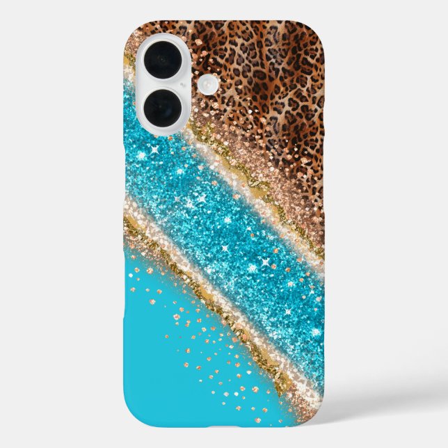 Glamourous Glitter Leopard Phone Case Design (Back)