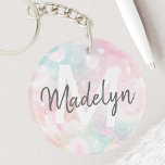 Glamourous Glitter Pink Pretty Pattern Keychain<br><div class="desc">Easily personalize this pretty pink bokeh glitter pattern with your custom name and/or monogram.</div>