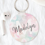 Glamourous Glitter Pink Pretty Pattern Keychain<br><div class="desc">Easily personalize this pretty pink bokeh glitter pattern with your custom name and/or monogram.</div>