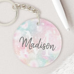 Glamourous Glitter Pink Pretty Pattern Keychain<br><div class="desc">Easily personalize this pretty pink bokeh glitter pattern with your custom name and/or monogram.</div>