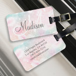 Glamourous Glitter Pink Pretty Pattern Luggage Tag<br><div class="desc">Easily personalize this pretty pink bokeh faux glitter pattern with your custom name and/or monogram.</div>