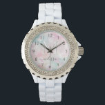 Glamourous Glitter Pink Pretty Pattern Watch<br><div class="desc">Easily personalize this pretty pink bokeh glitter pattern with your custom name and/or monogram.</div>