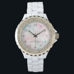 Glamourous Glitter Pink Pretty Pattern Watch<br><div class="desc">Easily personalize this pretty pink bokeh glitter pattern with your custom name and/or monogram.</div>