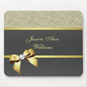 Glamourous Gold & Black Mouse Pad