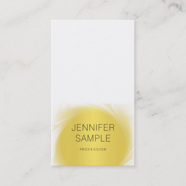 Glamourous Gold Design Professional Plain Modern Business Card (Front)