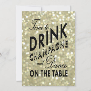 Glamourous Gold Engagement Invitation
