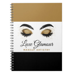 Glamourous Gold Eye Lashes Makeup Artist Beauty Ba Notebook