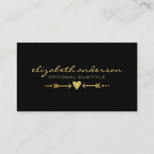 Glamourous Gold Faux Glitter - Heart & Arrows Business Card