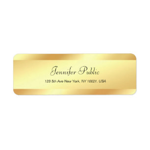 Glamourous Gold Hand Script Simple Return Address