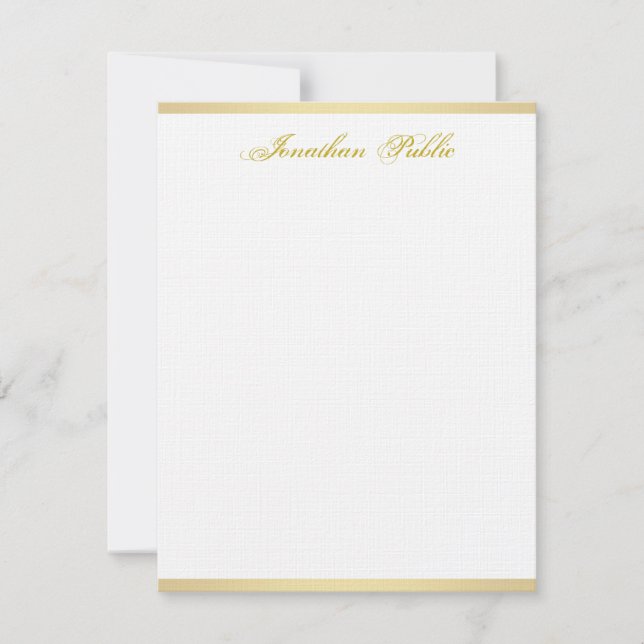 Glamourous Gold Handwritten Script Simple Template (Front)