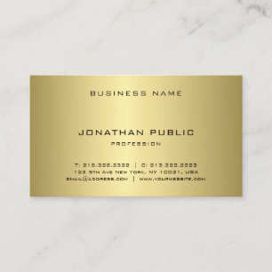 Glamourous Gold Look Modern Cool Simple Plain Business Card