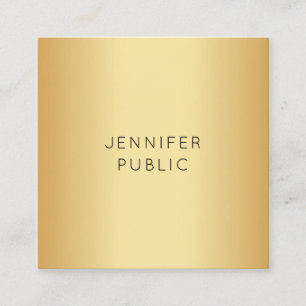 Glamourous Gold Look Modern Elegant Minimalist Square Business Card