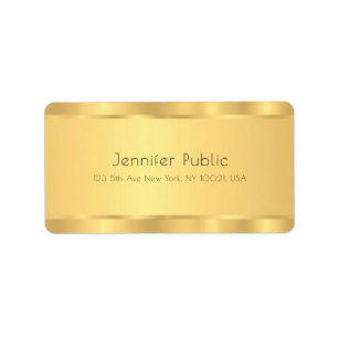 Glamourous Gold Look Modern Elegant Template Label