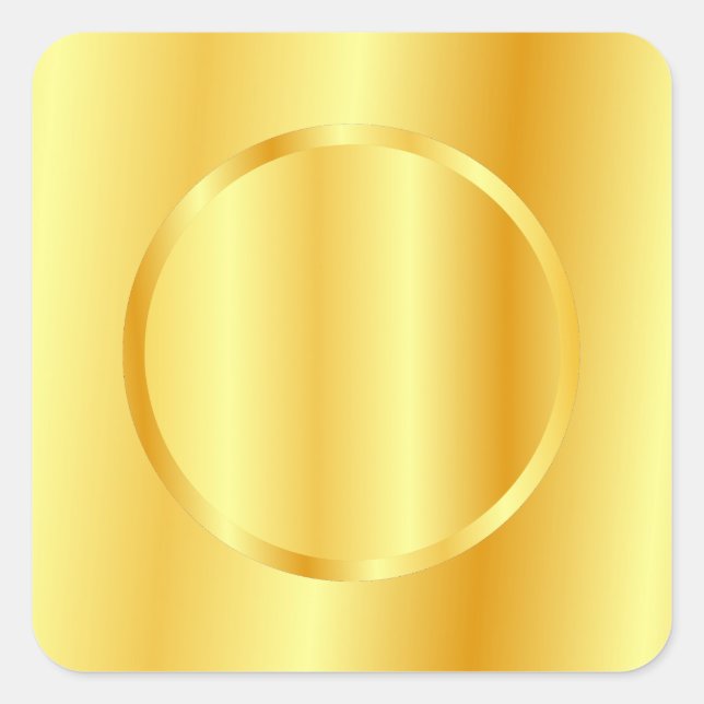 Glamourous Gold Metallic Look Blank Template Square Sticker (Front)