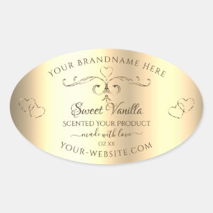 Glamourous Gold Product Labels Golden Ornate Heart