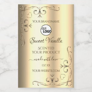 Glamourous Gold Product Labels Ornate Corners Logo