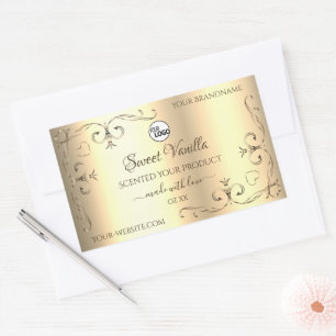 Glamourous Gold Product Labels Ornate Corners Logo