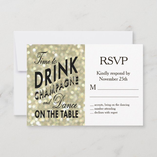 Glamourous Gold RSVP (Front)
