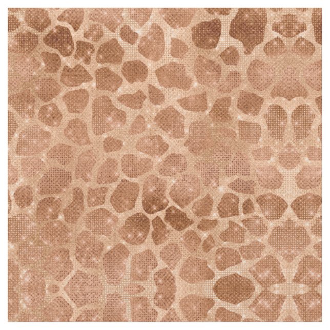 Glamourous Gold Sparkly Glitter Sequins Giraffe Fabric (Close Up)